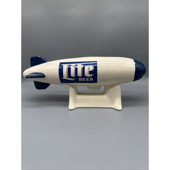 Vintage Miller Lite Beer Zeppelin Blimp Ceramic Coin Bank 15in USA - Picture 3 of 9